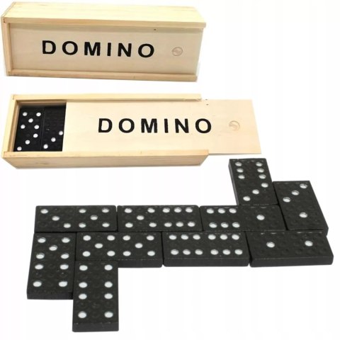 Gra domino rodzinna klasyczna 28 elementów drewniane pudełko 3896-5 Gra domino rodzinna klasyczna 28 elementów drewniane pudełko 3896-5