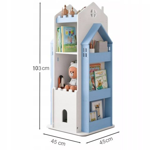 Regał na książki obrotowy półka domek organizer pokój dziecięcy W360-2 Regał na książki obrotowy półka domek organizer pokój dziecięcy W360-2