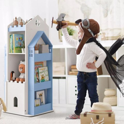 Regał na książki obrotowy półka domek organizer pokój dziecięcy W360-2 Regał na książki obrotowy półka domek organizer pokój dziecięcy W360-2