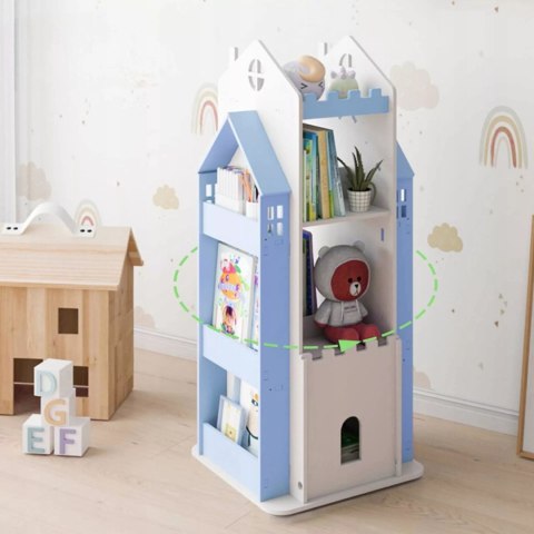 Regał na książki obrotowy półka domek organizer pokój dziecięcy W360-2 Regał na książki obrotowy półka domek organizer pokój dziecięcy W360-2