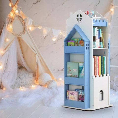 Regał na książki obrotowy półka domek organizer pokój dziecięcy W360-2 Regał na książki obrotowy półka domek organizer pokój dziecięcy W360-2