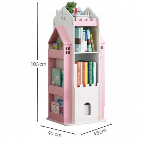 Regał na książki obrotowy półka domek organizer pokój dziecięcy W360-3 Regał na książki obrotowy półka domek organizer pokój dziecięcy W360-3