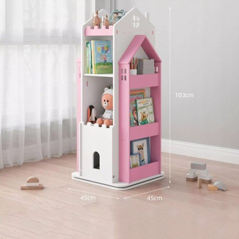 Regał na książki obrotowy półka domek organizer pokój dziecięcy W360-3 Regał na książki obrotowy półka domek organizer pokój dziecięcy W360-3
