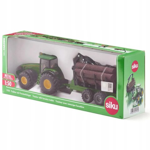 Siku Farmer Traktor z przyczepą leśną metal model 1:50 S1954 Siku Farmer Traktor z przyczepą leśną metal model 1:50 S1954