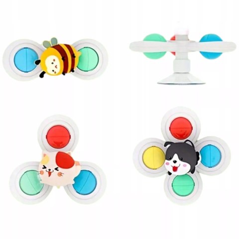 Zestaw 3 przyssawki sensoryczne grzechotka top spinner dla dzieci 168JT-7 Zestaw 3 przyssawki sensoryczne grzechotka top spinner dla dzieci 168JT-7