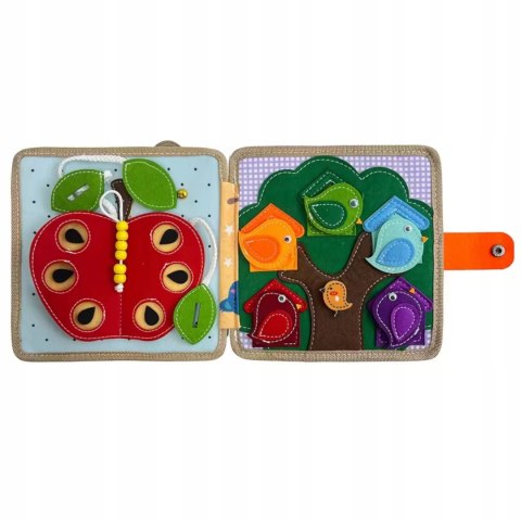 Książeczka filcowa odczepiane elementy tablica 3D Montessori żyrafa F30 Książeczka filcowa odczepiane elementy tablica 3D Montessori żyrafa F30