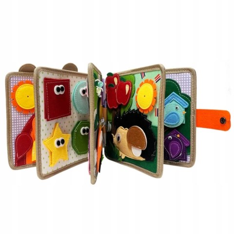 Książeczka filcowa odczepiane elementy tablica 3D Montessori żyrafa F30 Książeczka filcowa odczepiane elementy tablica 3D Montessori żyrafa F30