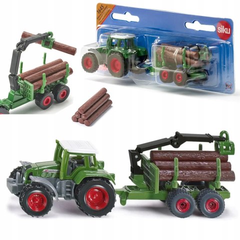 Siku Farmer Traktor z leśną przyczepą metal model S1645 Siku Farmer Traktor z leśną przyczepą metal model S1645