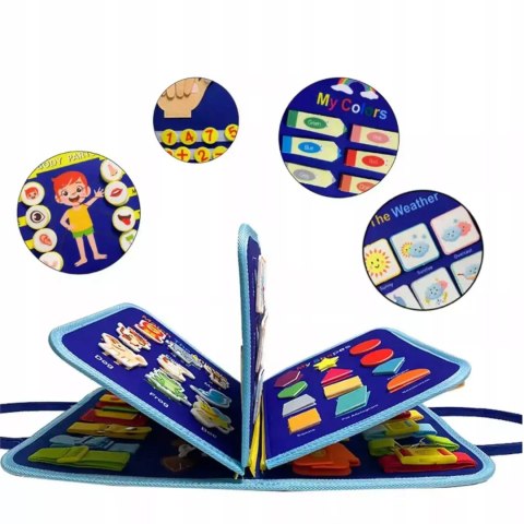 Tablica manipulacyjna książeczka filcowa edukacyjna składana pojazdy F42D Tablica manipulacyjna książeczka filcowa edukacyjna składana pojazdy F42D