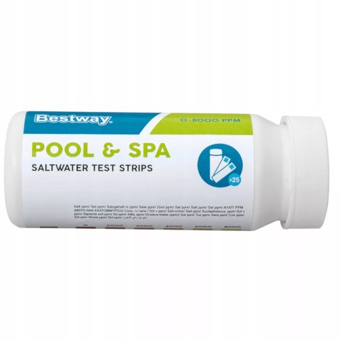 Tester do pomiaru słonej wody w basenie jacuzzi paski testowe Bestway 58767 Tester do pomiaru słonej wody w basenie jacuzzi paski testowe Bestway 58767